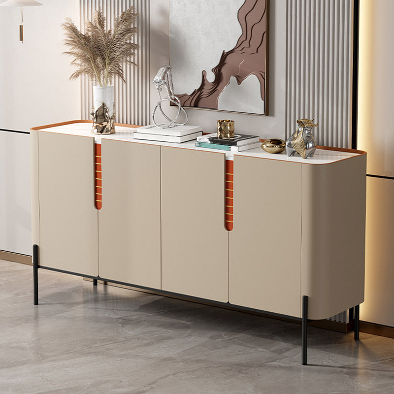 Stone Credenza Contemporary Style Dining Buffet with Cabinets