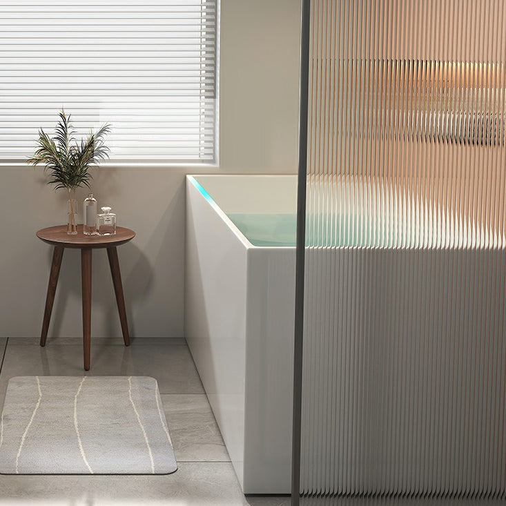 Rectangular Soaking Acrylic Bathtub Antique Finish Back to Wall Bath