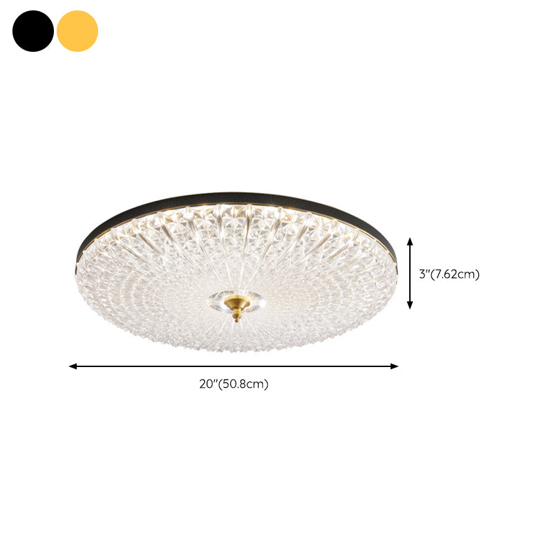 Contemporary Golden/Black Single Flush Mount Lighting LED Acrylic Ceiling Light
