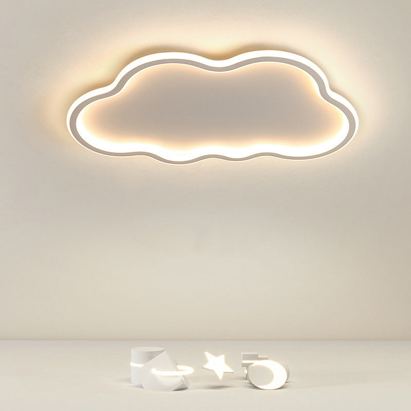 Contemporary White Single Flush Mount Lighting LED Unique Ceiling Light