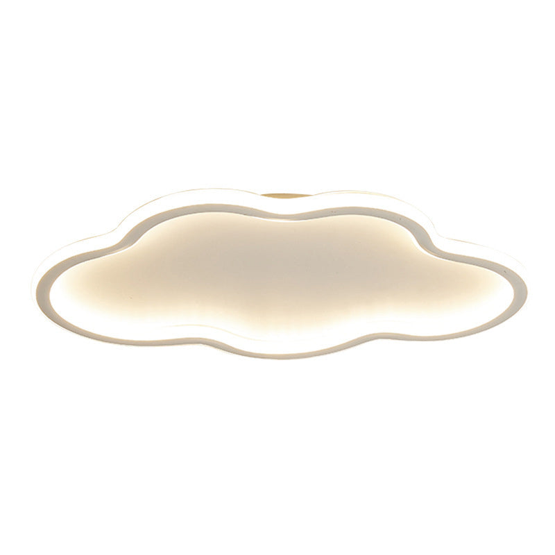 Contemporary White Single Flush Mount Lighting LED Unique Ceiling Light