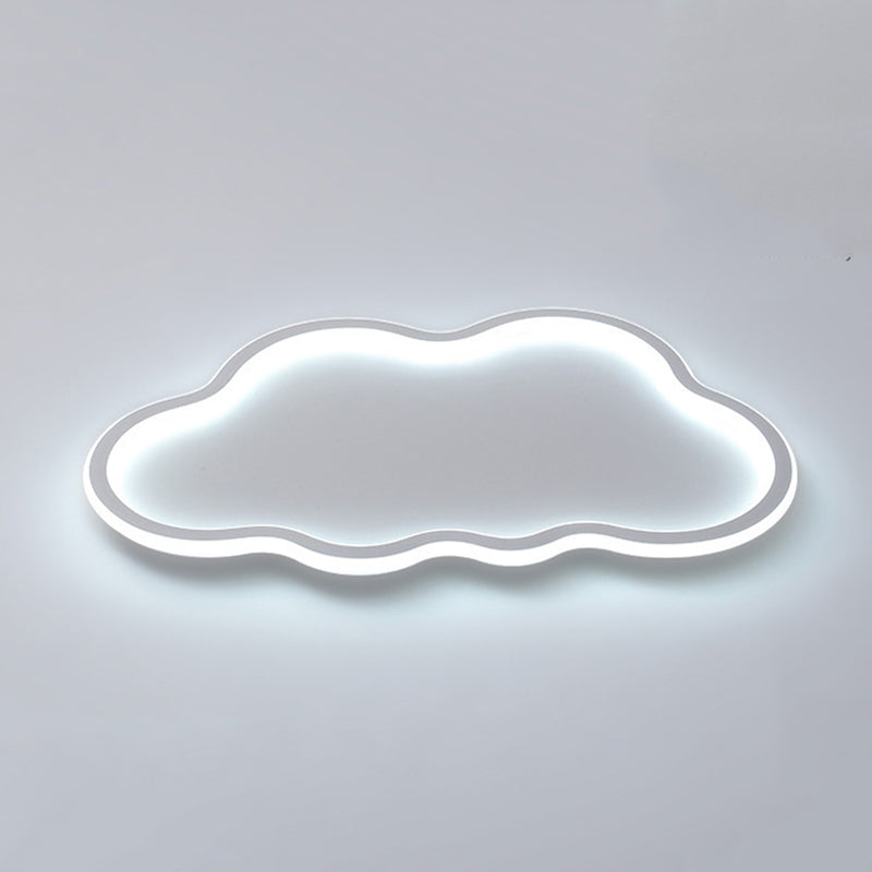Contemporary White Single Flush Mount Lighting LED Unique Ceiling Light