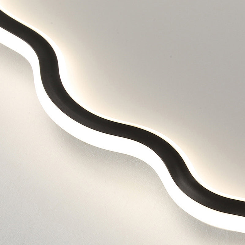 Contemporary White Single Flush Mount Lighting LED Unique Ceiling Light
