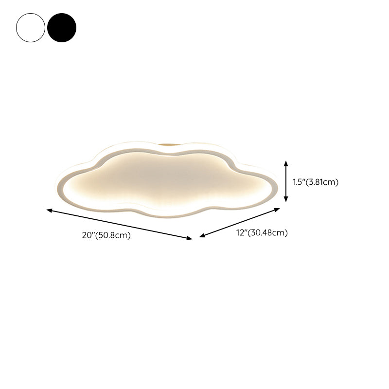 Contemporary White Single Flush Mount Lighting LED Unique Ceiling Light