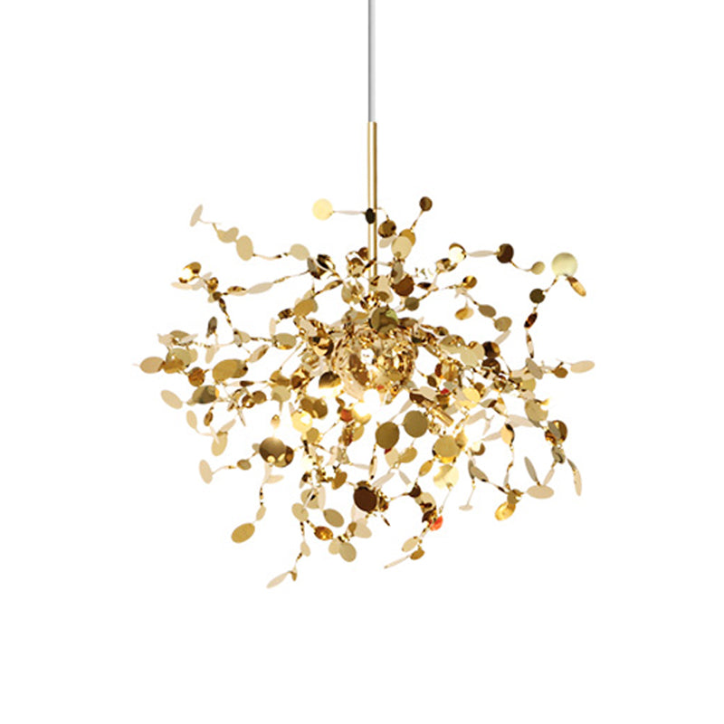 Luz de colgante Starburst Modernismo Metal Led Gold Hanging Light para sala de estar