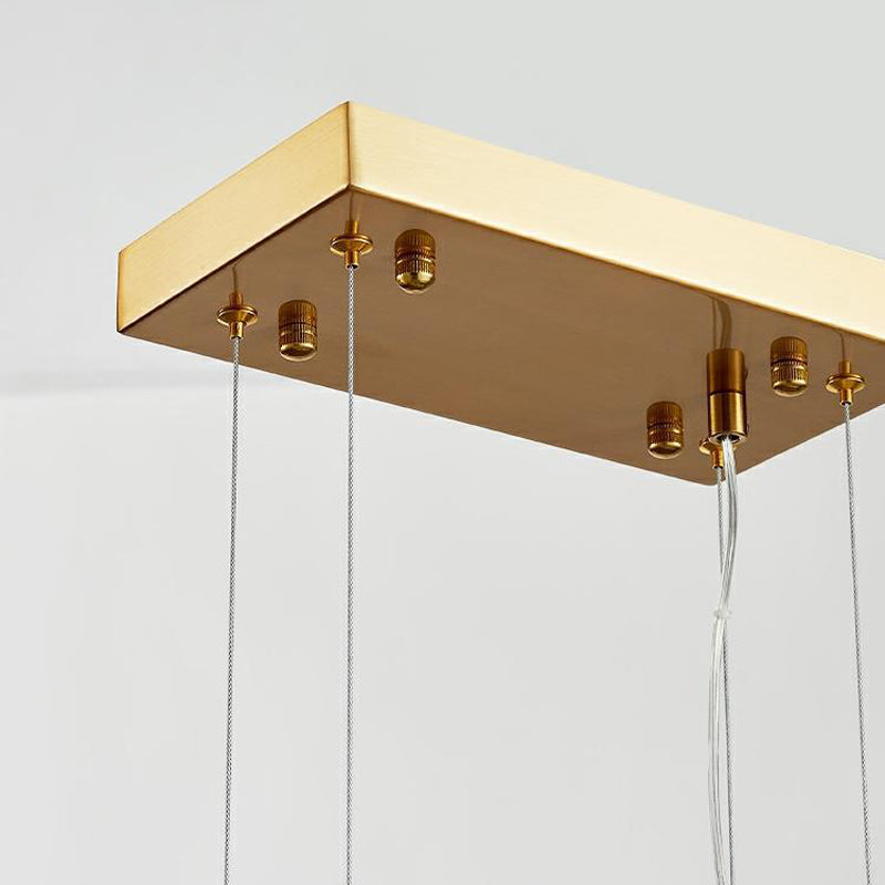 5-Light Modern Golden Kitchen Island Lighting Glass Ceiling Light for Bedroom