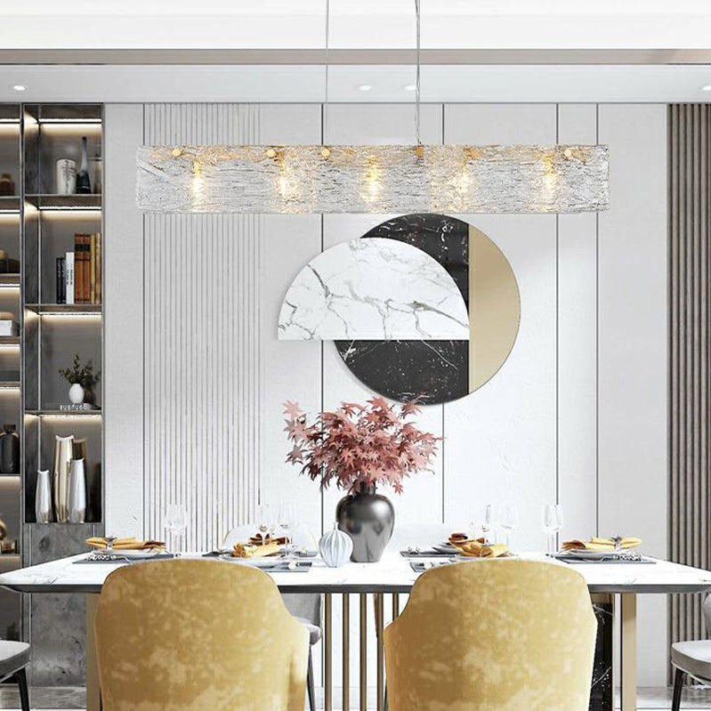 5-Light Modern Golden Kitchen Island Lighting Glass Ceiling Light for Bedroom
