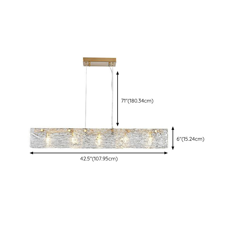 5-Light Modern Golden Kitchen Island Lighting Glass Ceiling Light for Bedroom