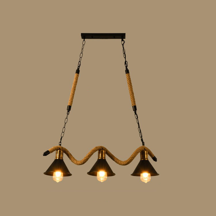 Industrial Island Light Metallic Hanging Lighting Fixture for Dining Room