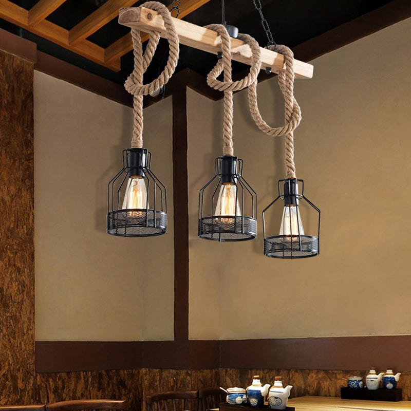 Industrial Island Light Metallic Hanging Lighting Fixture for Dining Room