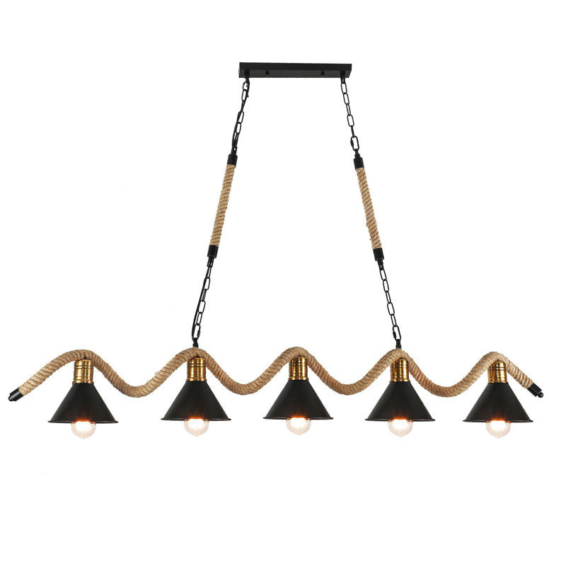 Industrial Island Light Metallic Hanging Lighting Fixture for Dining Room