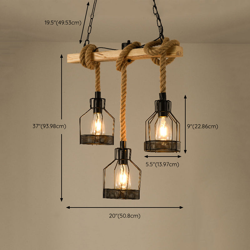 Industrial Island Light Metallic Hanging Lighting Fixture for Dining Room