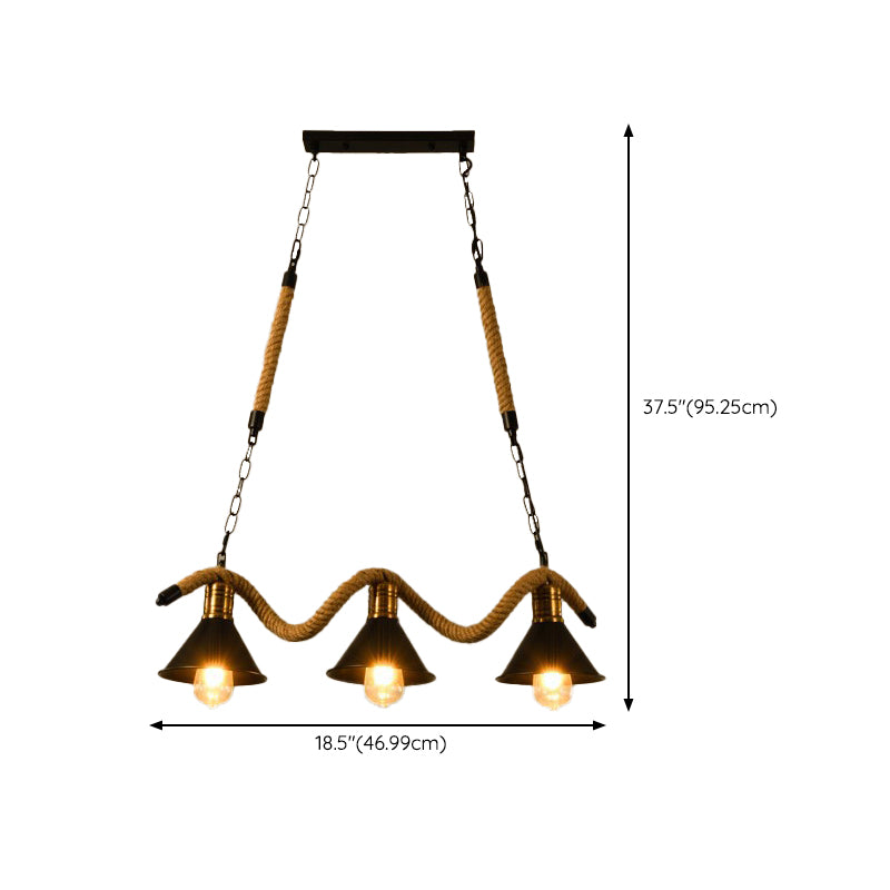 Industrial Island Light Metallic Hanging Lighting Fixture for Dining Room