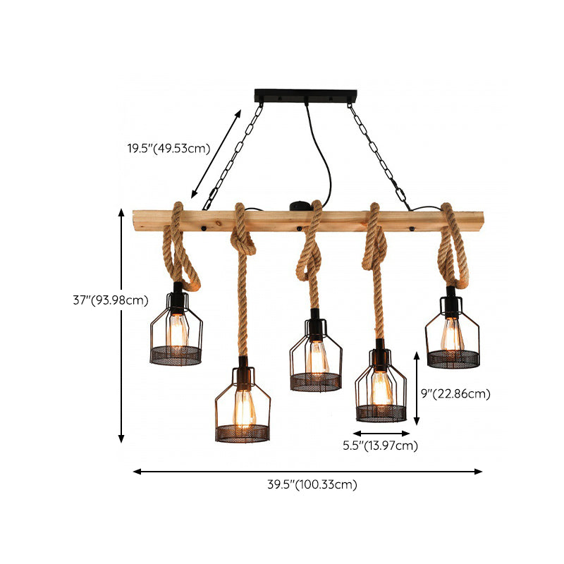 Industrial Island Light Metallic Hanging Lighting Fixture for Dining Room