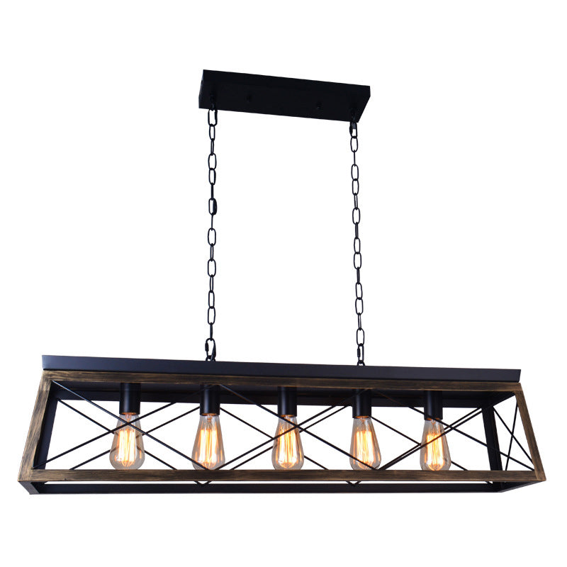 Industrial Island Light Geometric Hanging Lighting Fixture for Dining Room