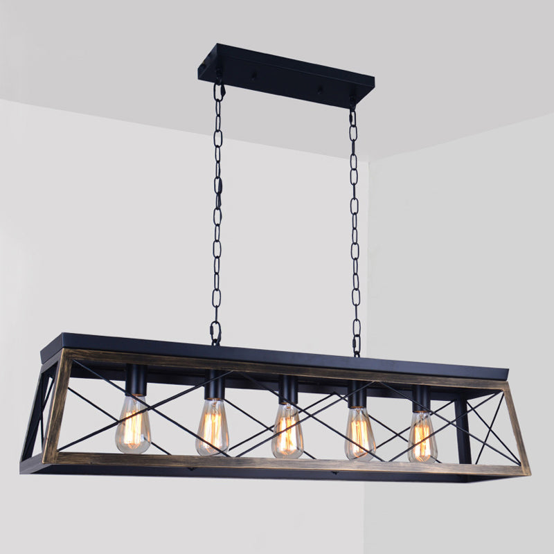 Industrial Island Light Geometric Hanging Lighting Fixture for Dining Room