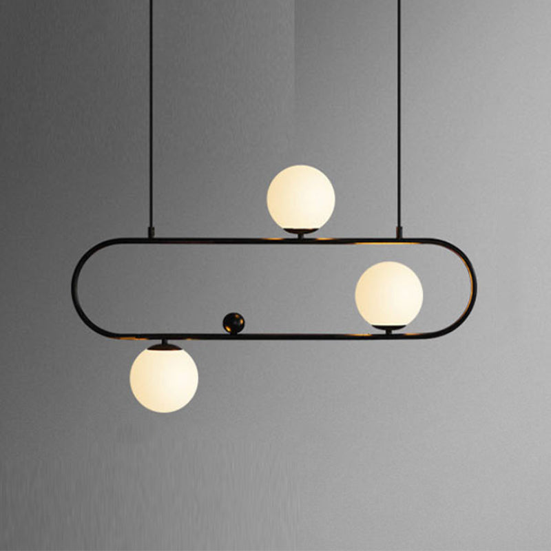 Industrial Kitchen Island Lighting Black/Golden Glass Shaded Ceiling Light