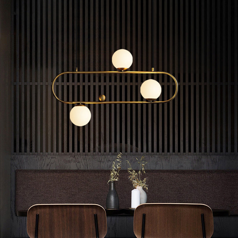 Industrial Kitchen Island Lighting Black/Golden Glass Shaded Ceiling Light