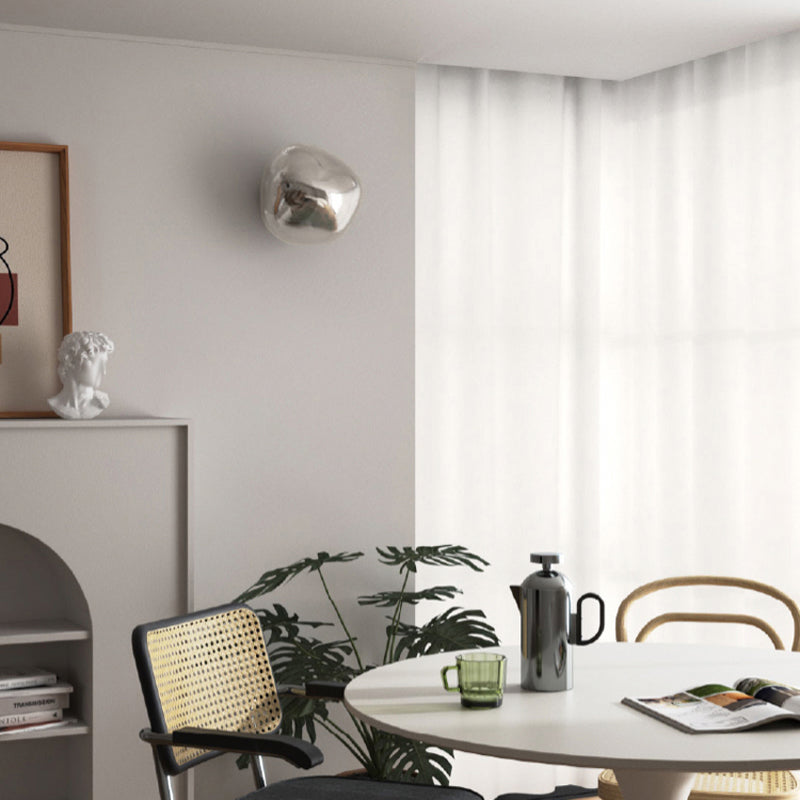 Unique 1 - Light Wall Light Fixture Modern Glass Wall Sconce in Sliver / Amber