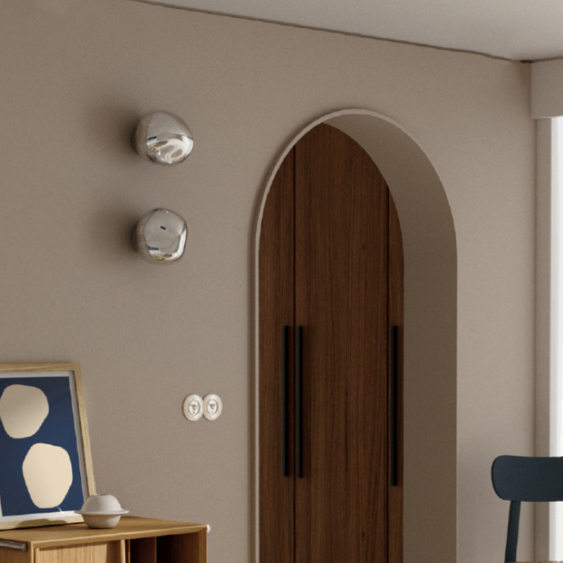 Unique 1 - Light Wall Light Fixture Modern Glass Wall Sconce in Sliver / Amber