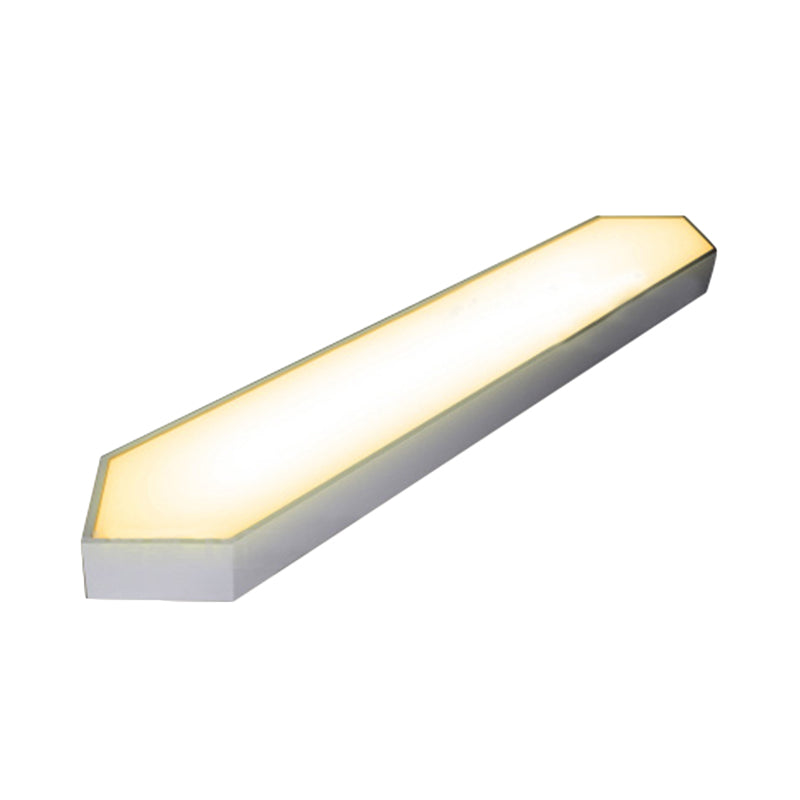 Metal Strip Flush Mount Lighting Contemporary Led White/Black/Silver Flush Lamp in White/Warm/Natural Light, 4"/8" Wide