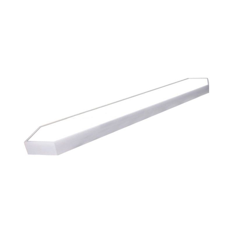 Metal Strip Flush Mount Lighting Contemporary Led White/Black/Silver Flush Lamp in White/Warm/Natural Light, 4"/8" Wide