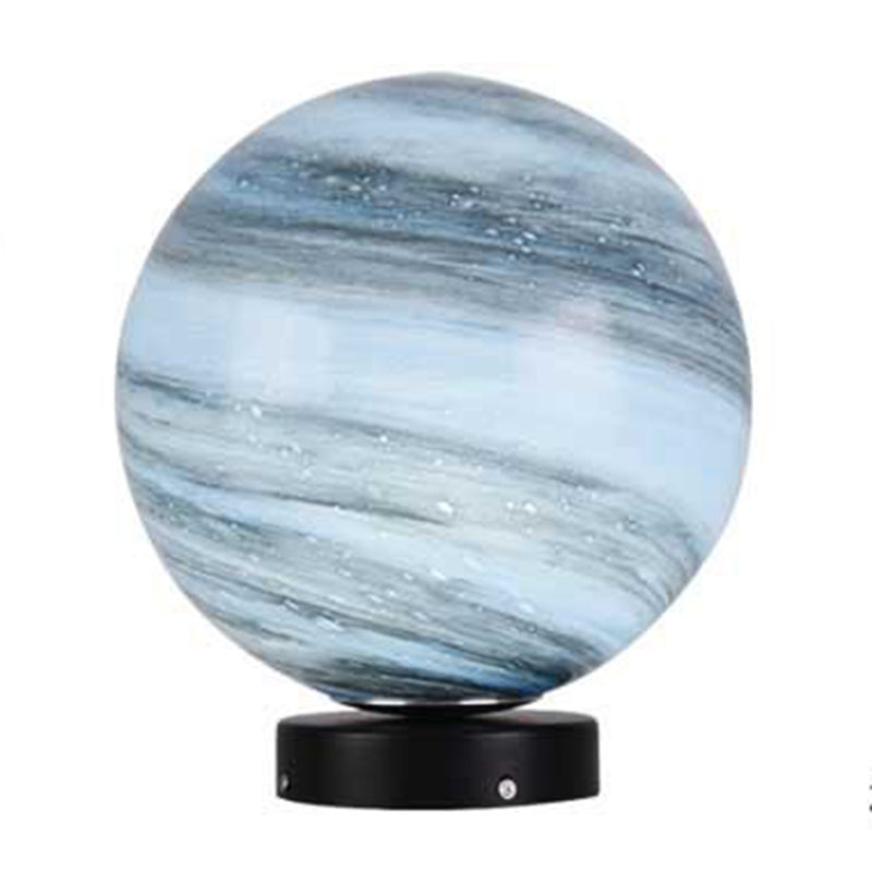 Glass Ball Shape Outdoor Lights Modern Style 1 Light Solar Pillar Lamp