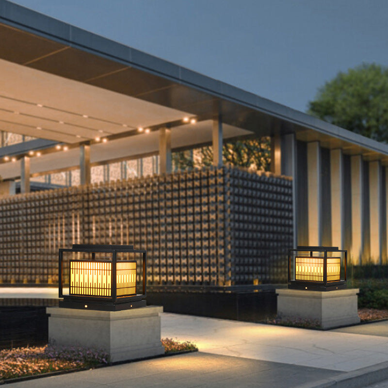 Modern LED Pillar Lighting Fixture Creative Solar Light for Yard
