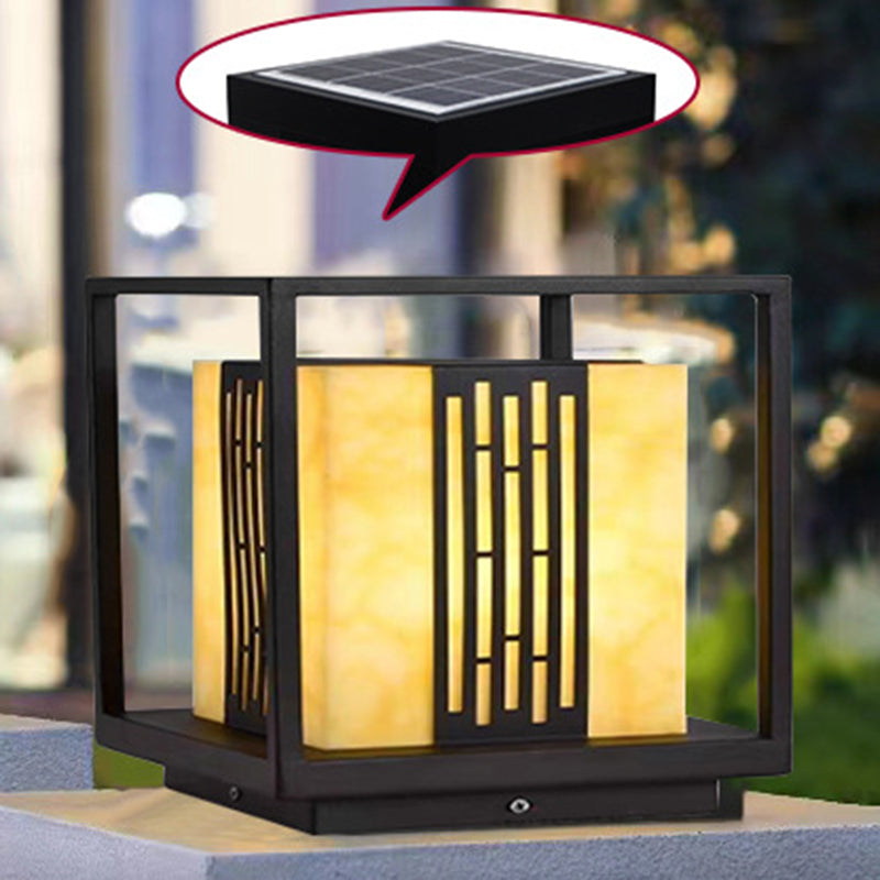 Modern LED Pillar Lighting Fixture Creative Solar Light for Yard