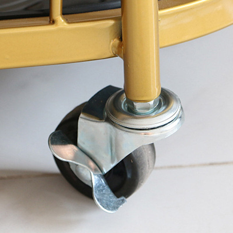 Modern Rolling Kitchen Trolley Glass Open Storage Prep Table