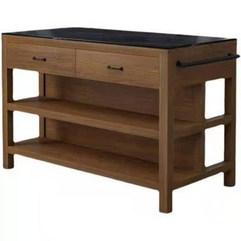 Dining Room Kitchen Island Table Open Storage Marble Prep Table