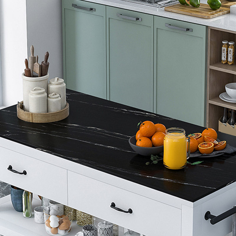 Dining Room Kitchen Island Table Open Storage Marble Prep Table
