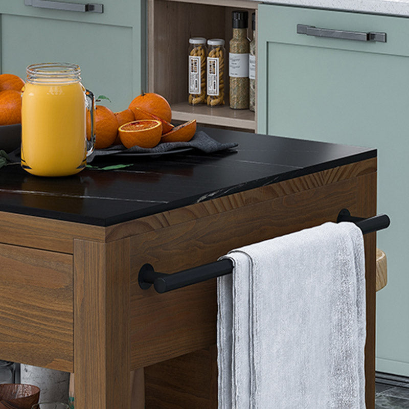 Dining Room Kitchen Island Table Open Storage Marble Prep Table