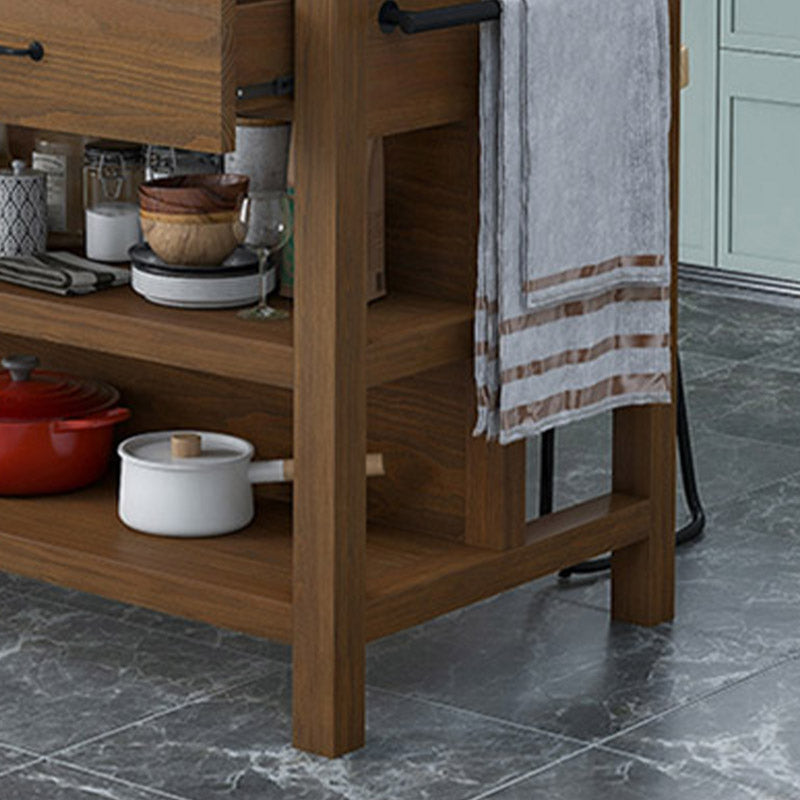 Dining Room Kitchen Island Table Open Storage Marble Prep Table