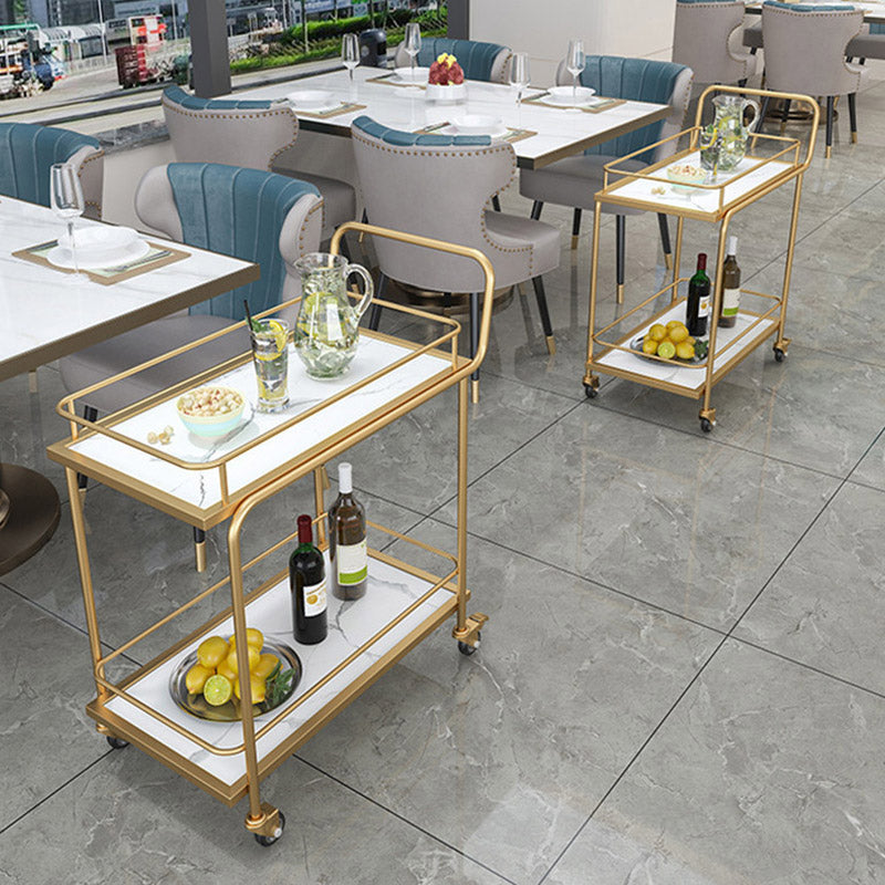 Home Dining Rolling Kitchen Trolley Modern Open Shelves Kitchen Island