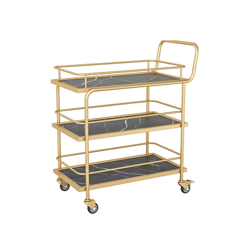 Home Dining Rolling Kitchen Trolley Modern Open Shelves Kitchen Island