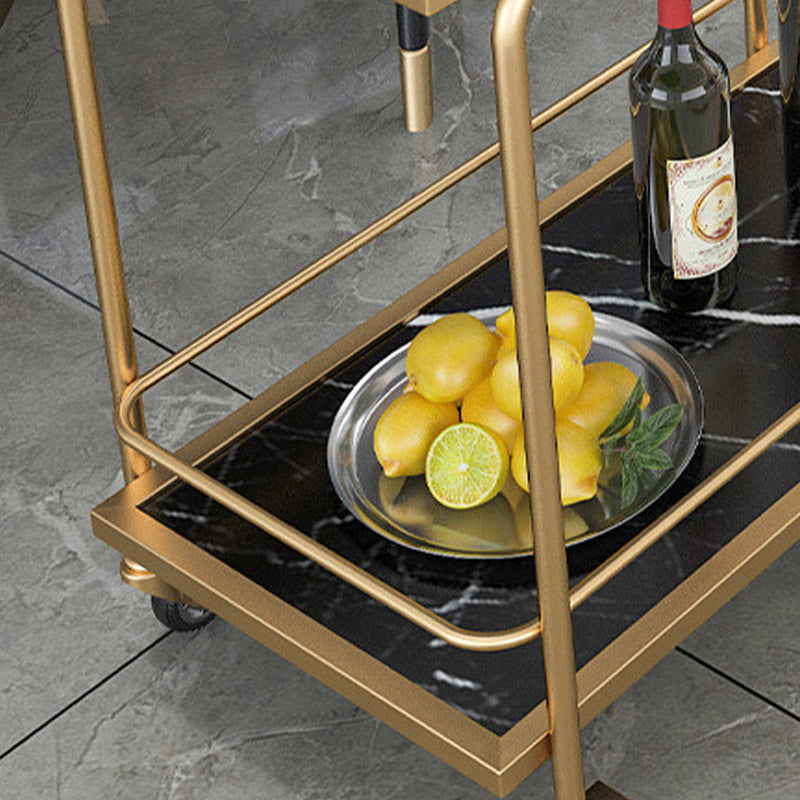 Home Dining Rolling Kitchen Trolley Modern Open Shelves Kitchen Island