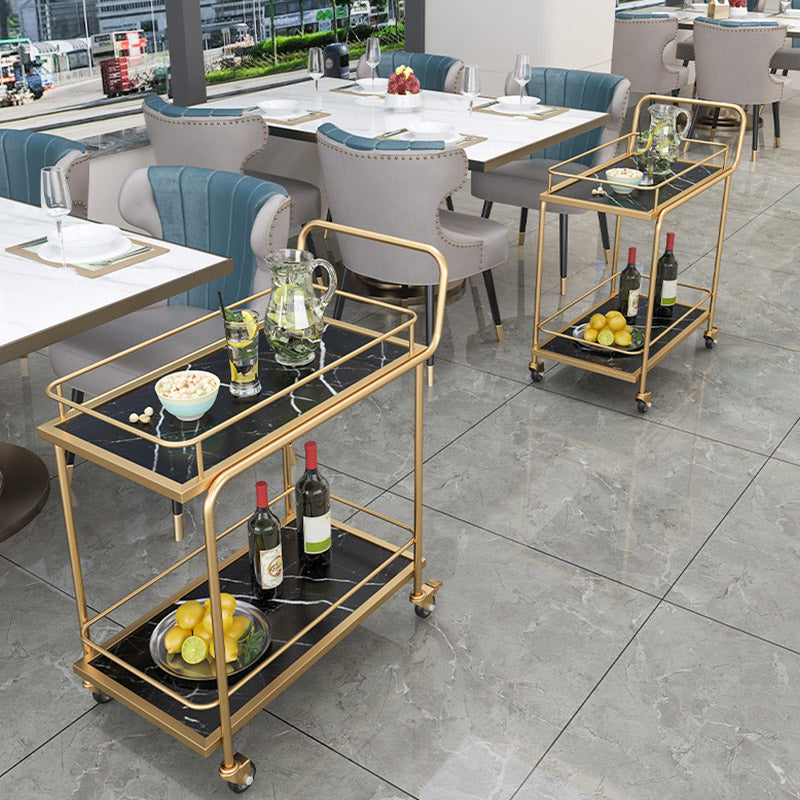 Home Dining Rolling Kitchen Trolley Modern Open Shelves Kitchen Island