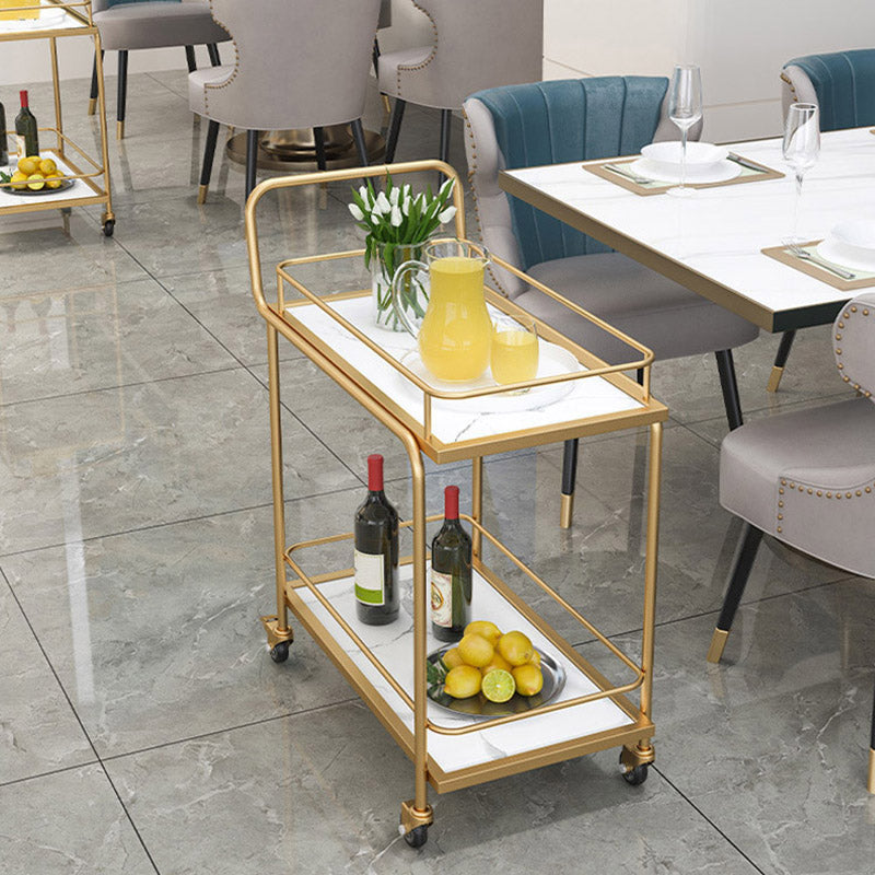 Home Dining Rolling Kitchen Trolley Modern Open Shelves Kitchen Island