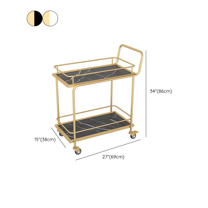 Home Dining Rolling Kitchen Trolley Modern Open Shelves Kitchen Island
