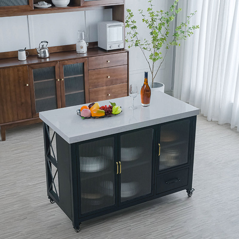 Modern Kitchen Island Table Dining Room Kitchen Island with Storage Cabinet