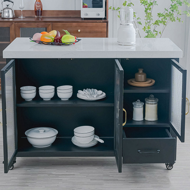 Modern Kitchen Island Table Dining Room Kitchen Island with Storage Cabinet