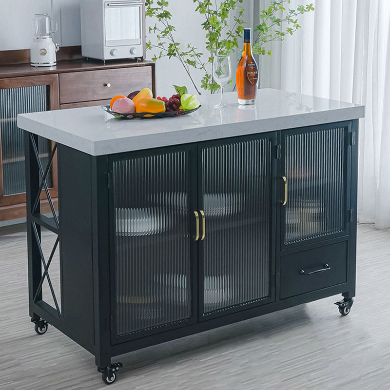 Modern Kitchen Island Table Dining Room Kitchen Island with Storage Cabinet