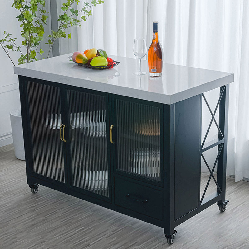 Modern Kitchen Island Table Dining Room Kitchen Island with Storage Cabinet