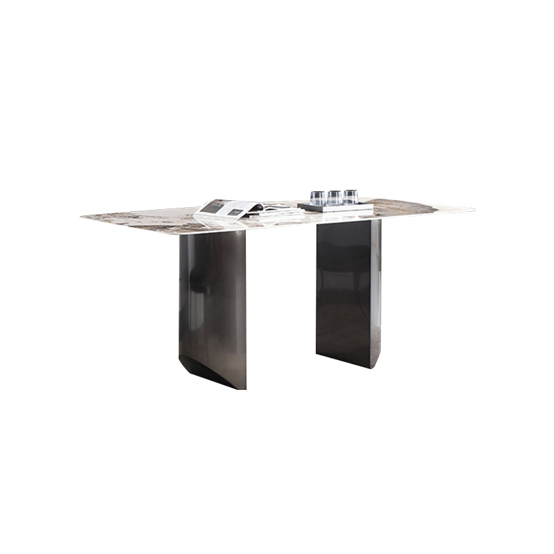 Stone Dining Table Contemporary Double Pedestal Dining Table