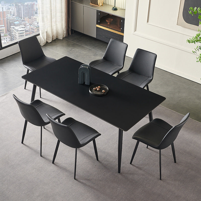 Simplicity Rectangle Dining Table Kitchen Metal Base Dining Table