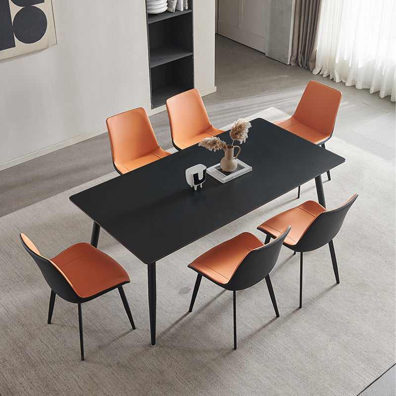 Simplicity Rectangle Dining Table Kitchen Metal Base Dining Table
