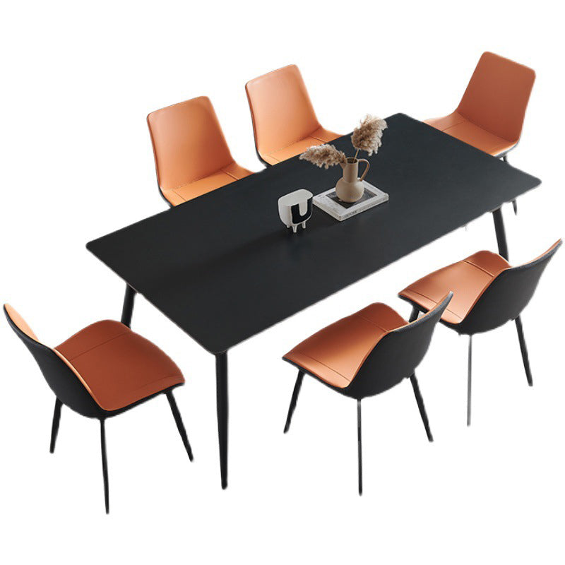 Simplicity Rectangle Dining Table Kitchen Metal Base Dining Table