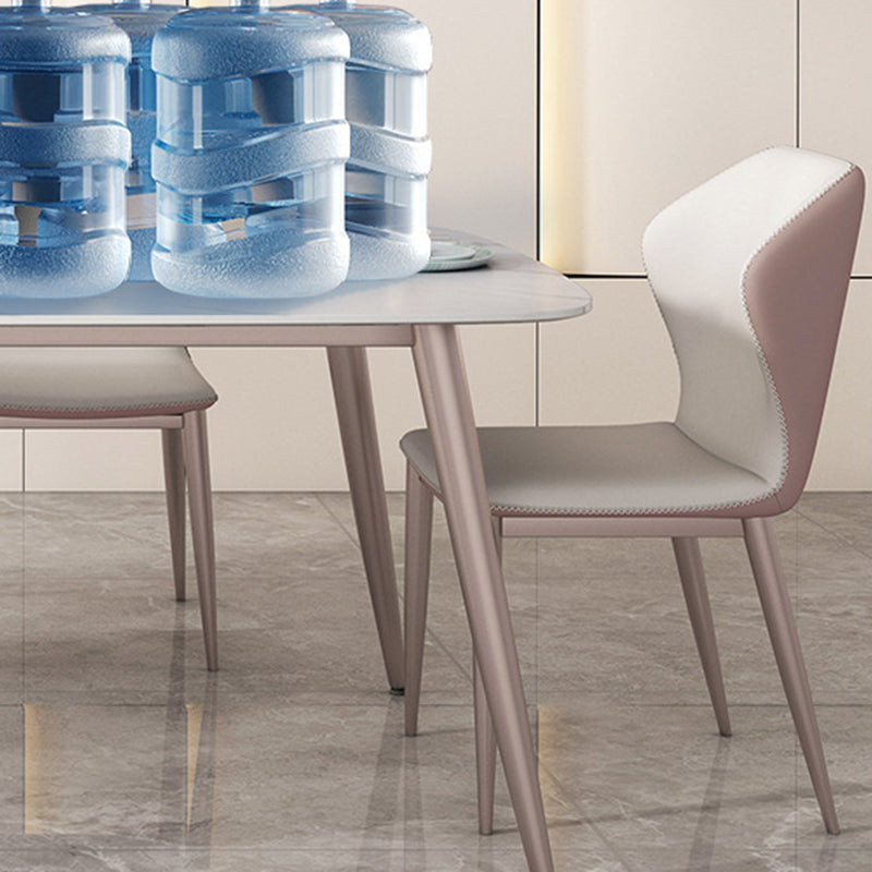 Metal Base Dining Table Tripod Stone Home Kitchen Dining Table