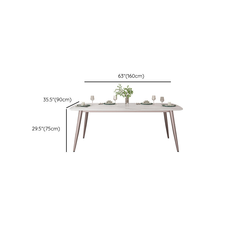 Metal Base Dining Table Tripod Stone Home Kitchen Dining Table